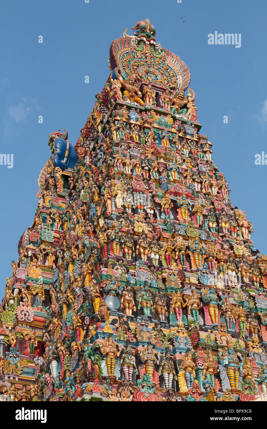 Le temple sri meenakshi Banque D'Images