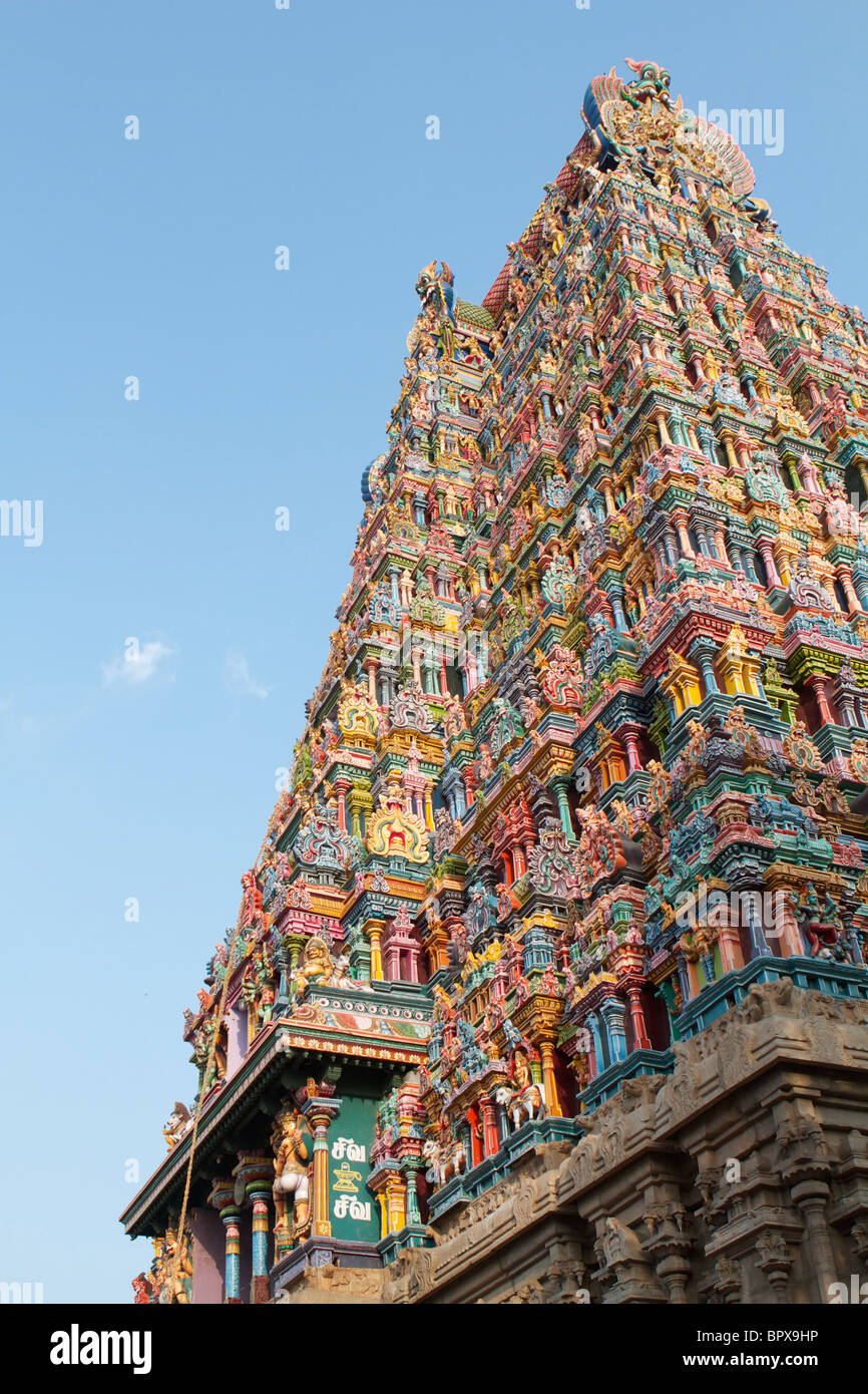 Le temple sri meenakshi Banque D'Images