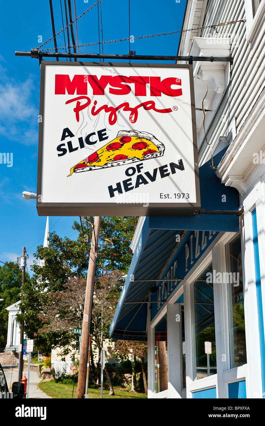 Mystic Pizza célèbre boutique, Mystic, Connecticut, CT Banque D'Images