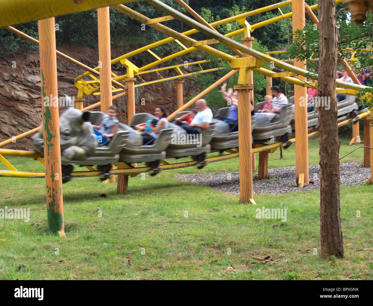 Tour de caboteur de rouleau à l'West Midlands Safari et parc de loisirs. Banque D'Images