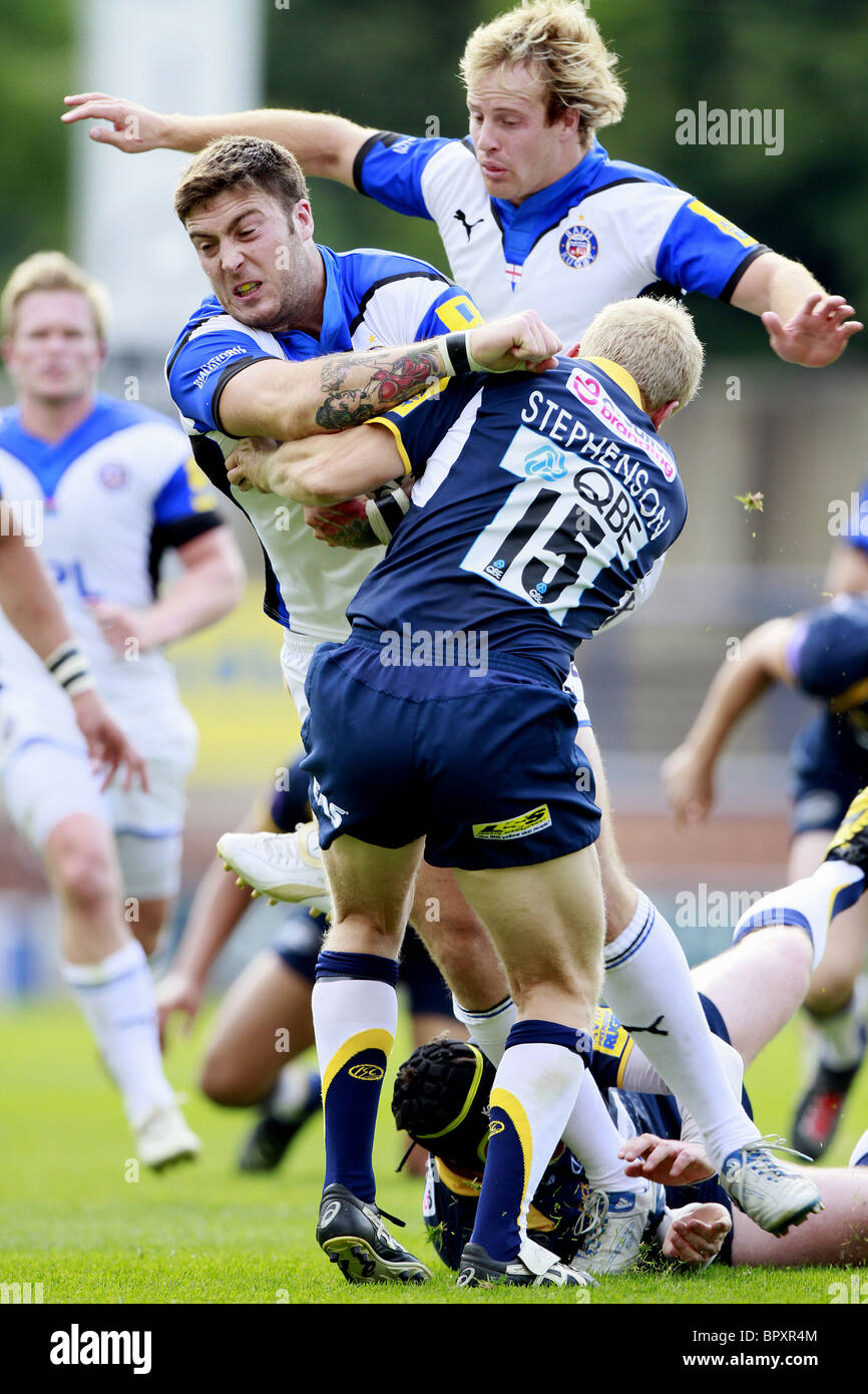 MATT BANAHAN & MICHAEL STEPHEN LEEDS CARNEGIE V BATH RUGBY HEADINGLEY CARNEGIE LEEDS ANGLETERRE 05 Septembre 2010 Banque D'Images