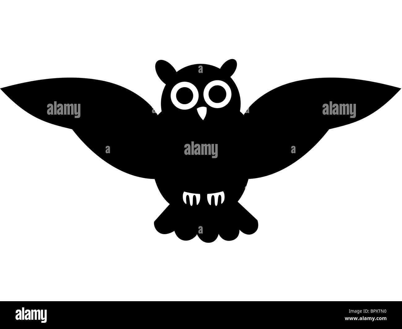 Dessin d'un hibou Banque d'images noir et blanc - Alamy