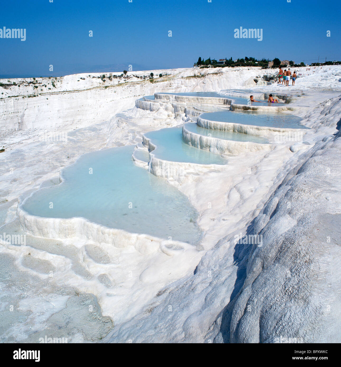 White Rock Pools, Pamukkale, Turquie, province de Denizli Banque D'Images