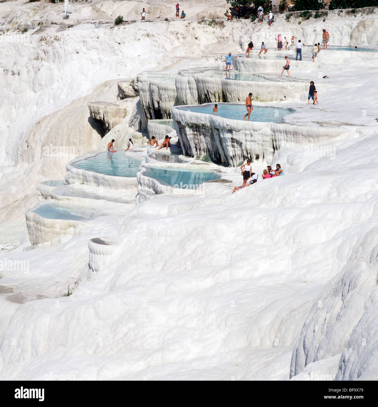 White Rock Pools, Pamukkale, Turquie Province de Denizli Banque D'Images