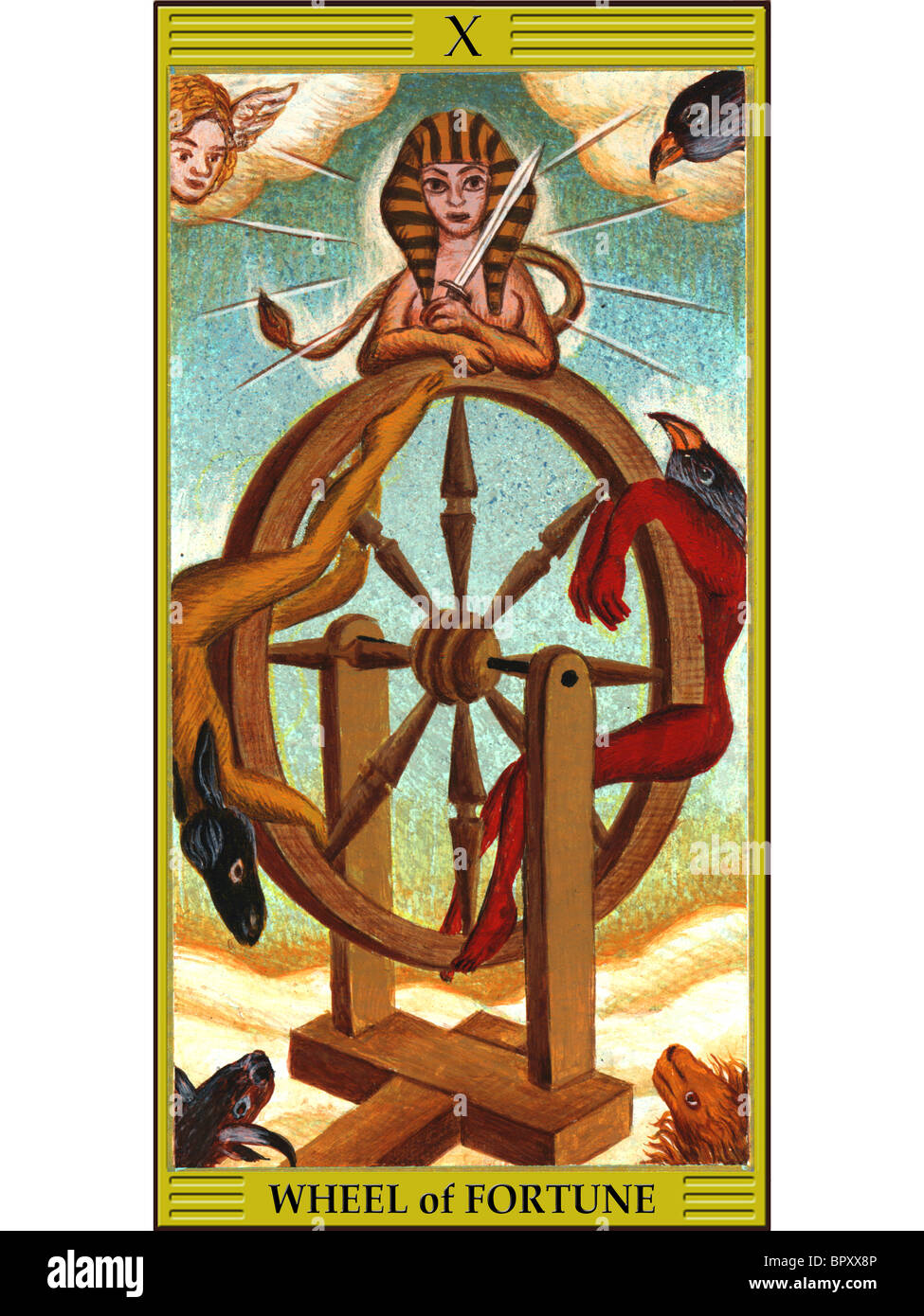 Carte de tarot roue de fortune Photo Stock - Alamy