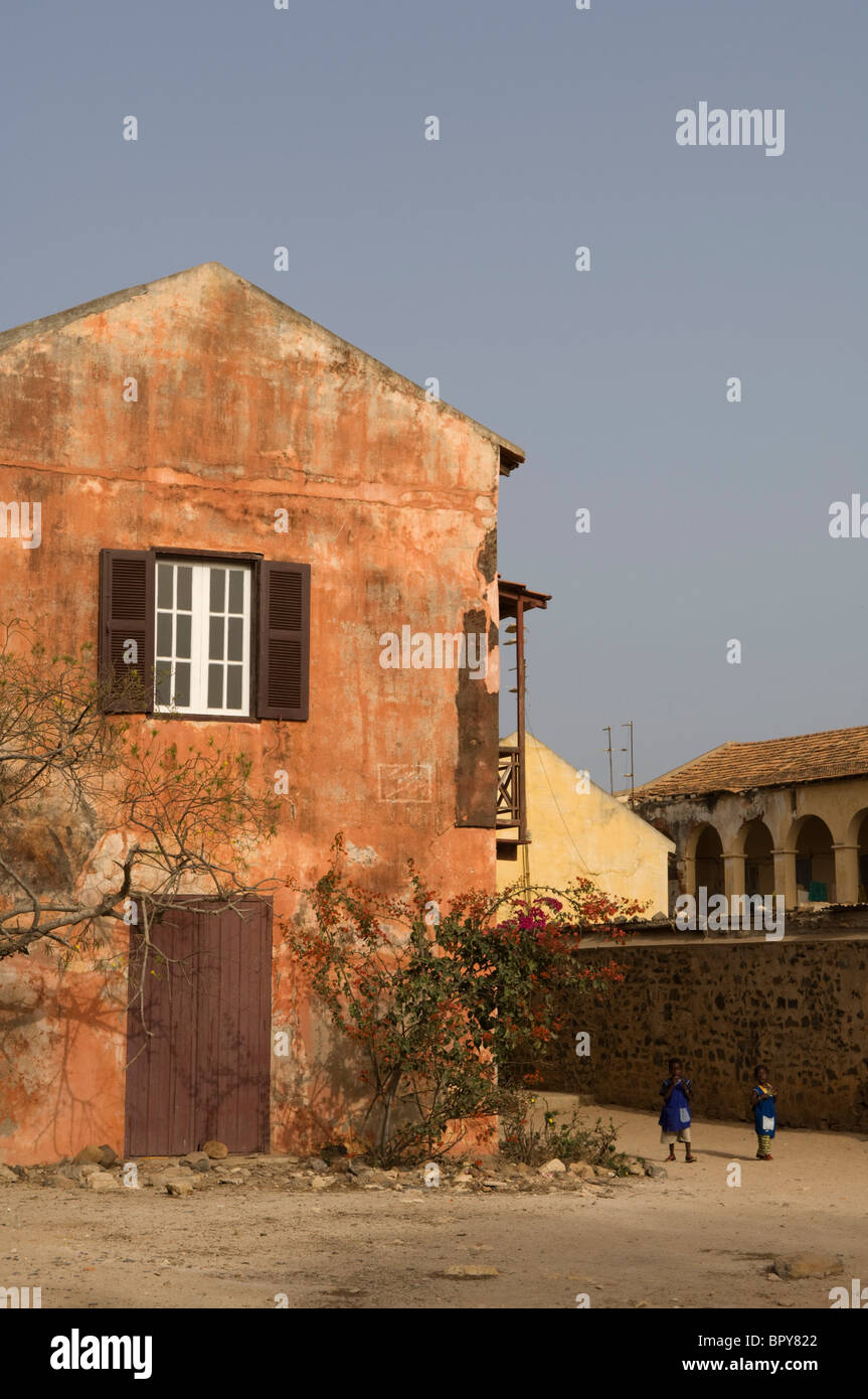 Maison coloniale, l'île de Gorée, au Sénégal Banque D'Images