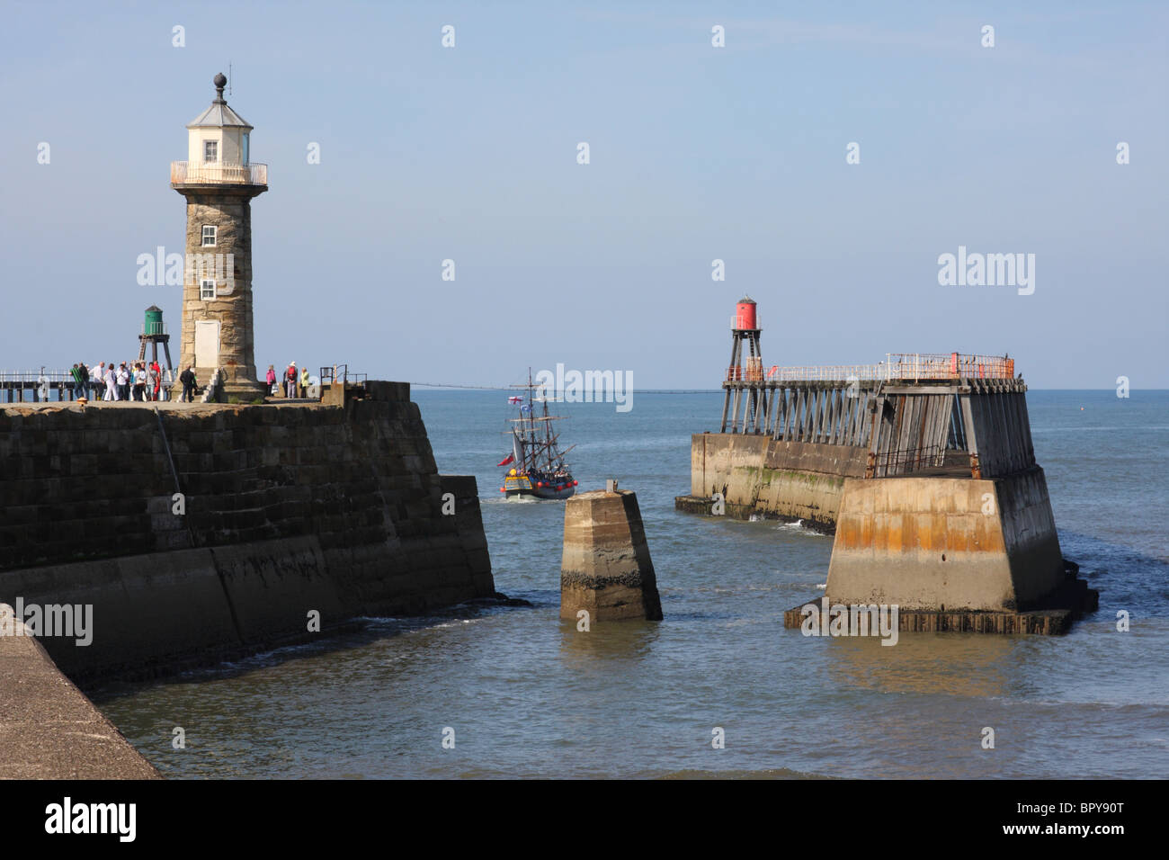 La Jetée est à Whitby, North Yorkshire, Angleterre, Royaume-Uni Banque D'Images