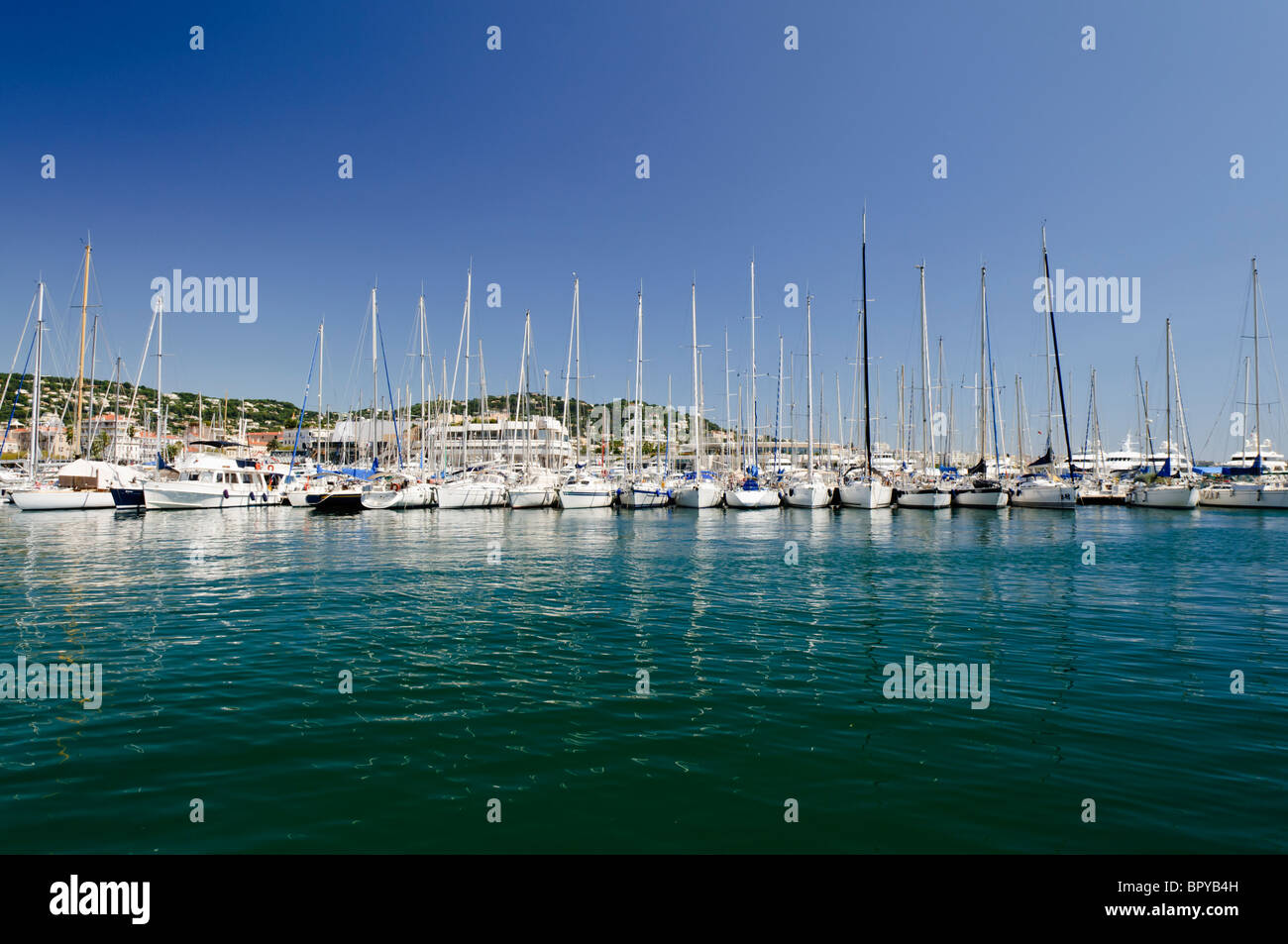 Yachts dans la Marina, Cannes Banque D'Images