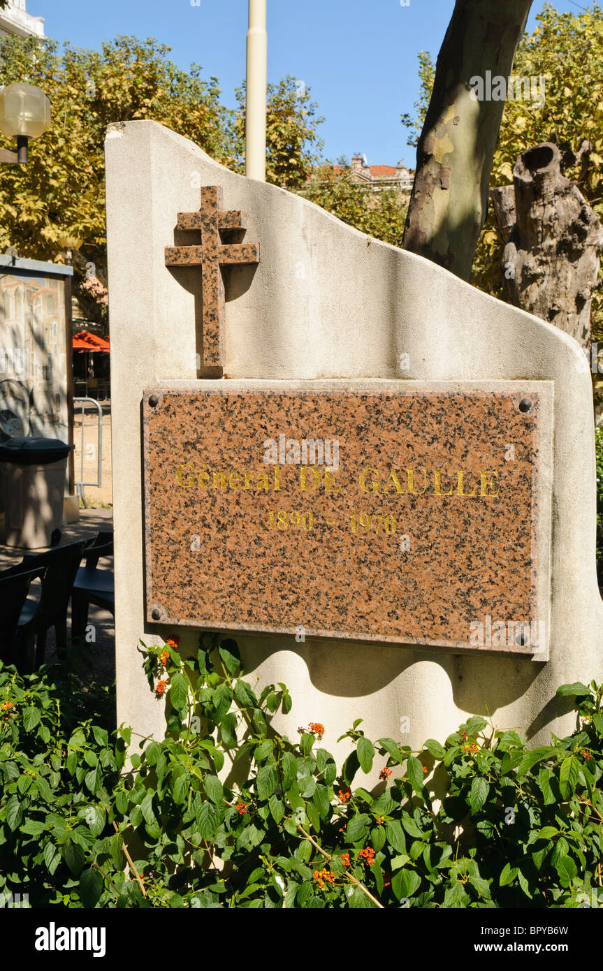 Mémorial pour le général Charles de Gaulle, Cannes Banque D'Images