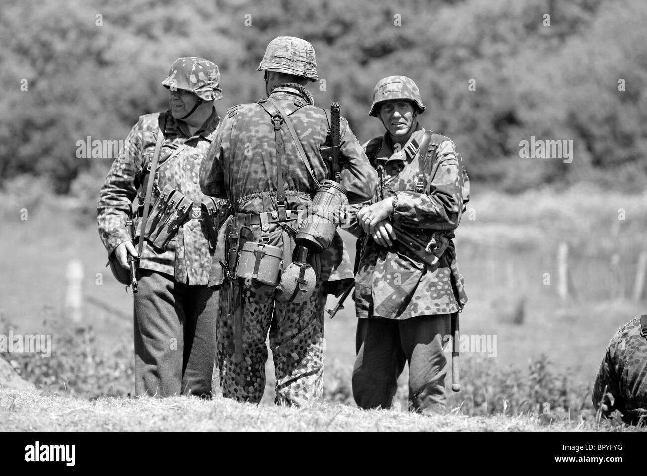 Les soldats de la Waffen-SS en Normandie 1944 Banque D'Images