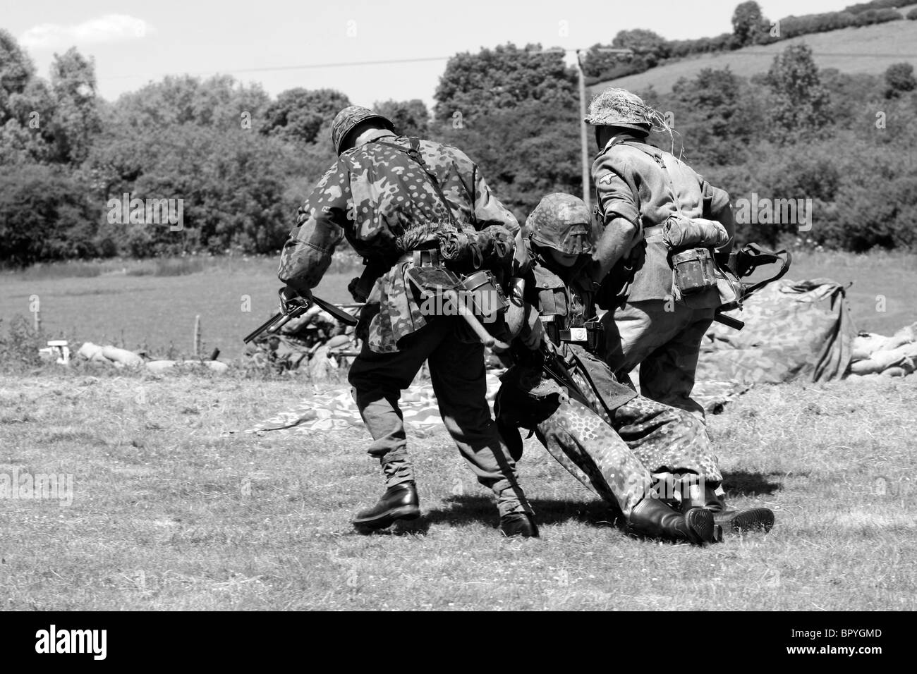 Les soldats de la Waffen-SS en Normandie 1944 Banque D'Images
