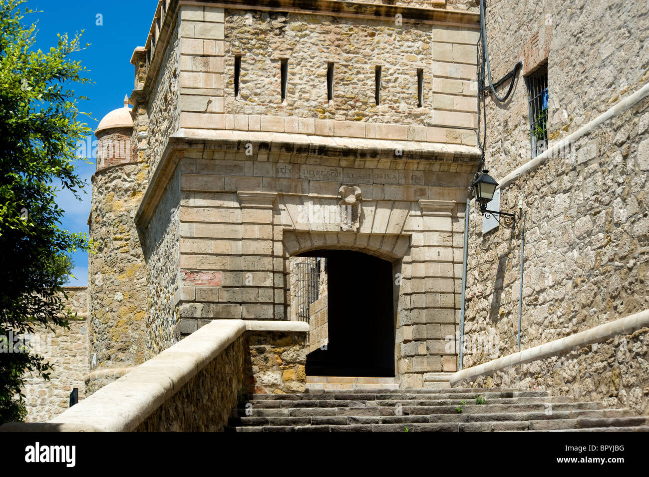 Puerta de la marina, l'accès à Melilla La Vieja citadelle. Melilla.Espagne. Banque D'Images