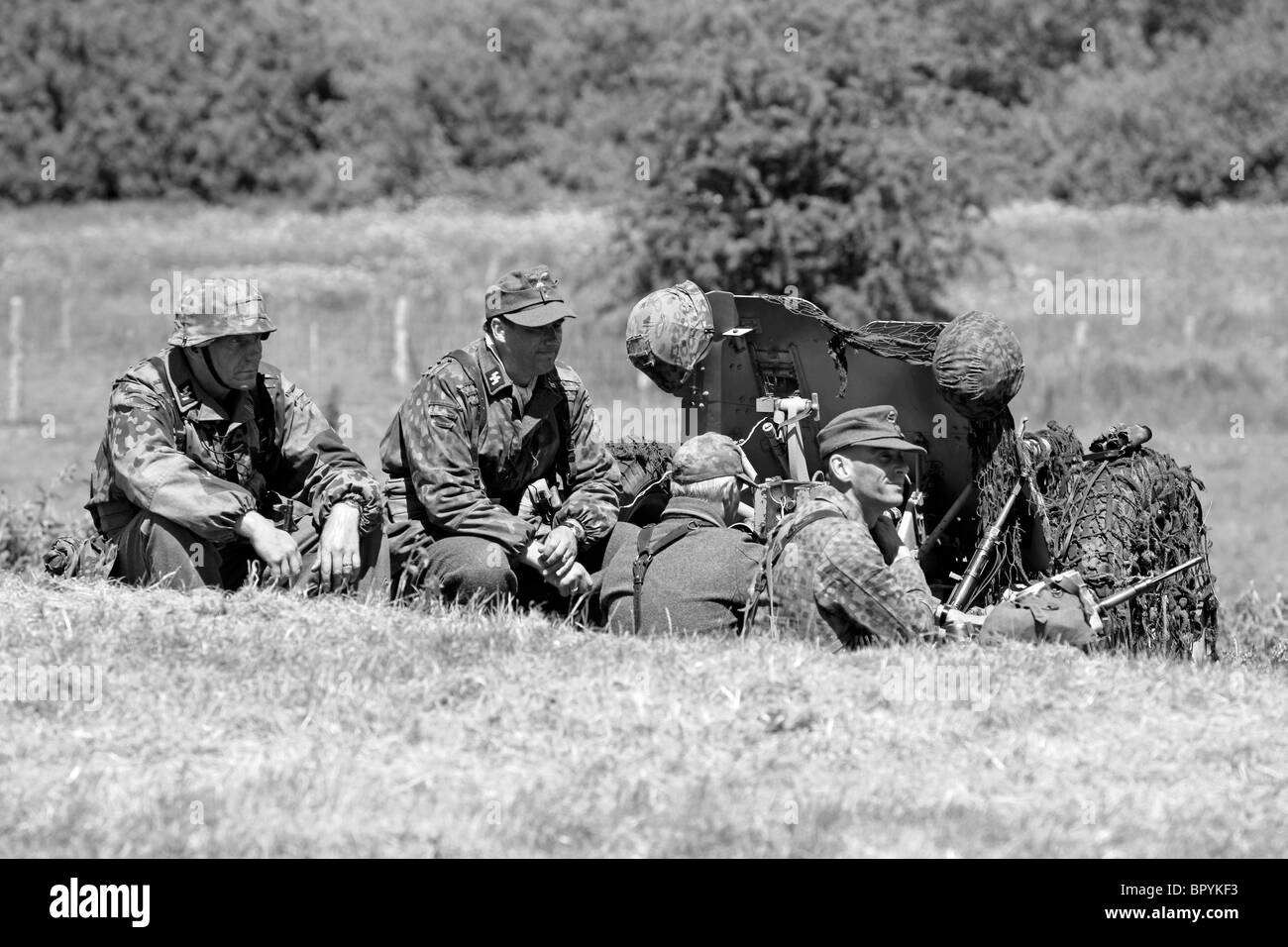 Les soldats de la Waffen-SS en Normandie 1944 Banque D'Images