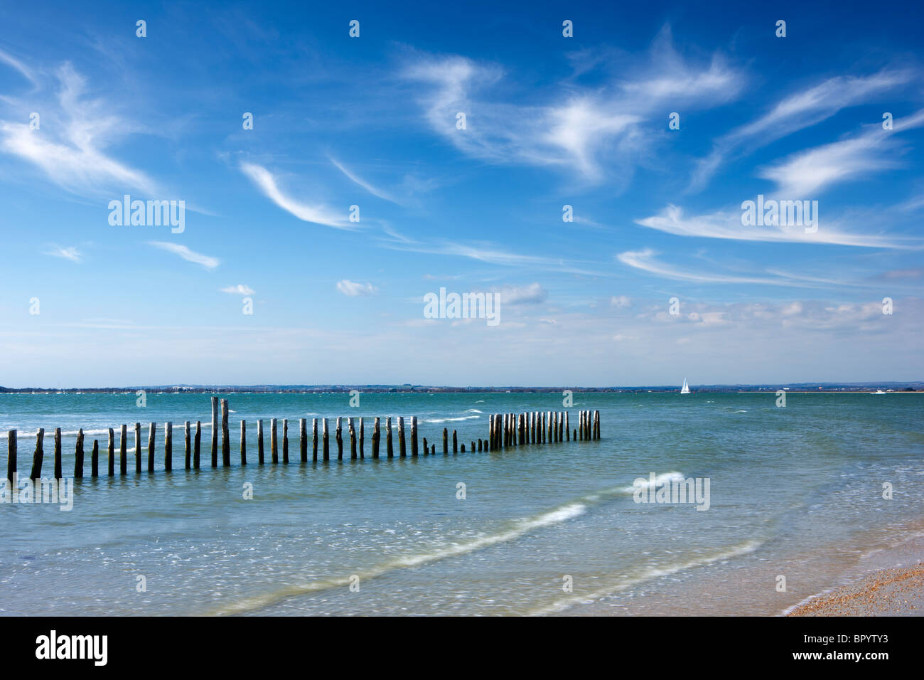 Les défenses de la mer à la tête de l'Est Banque D'Images