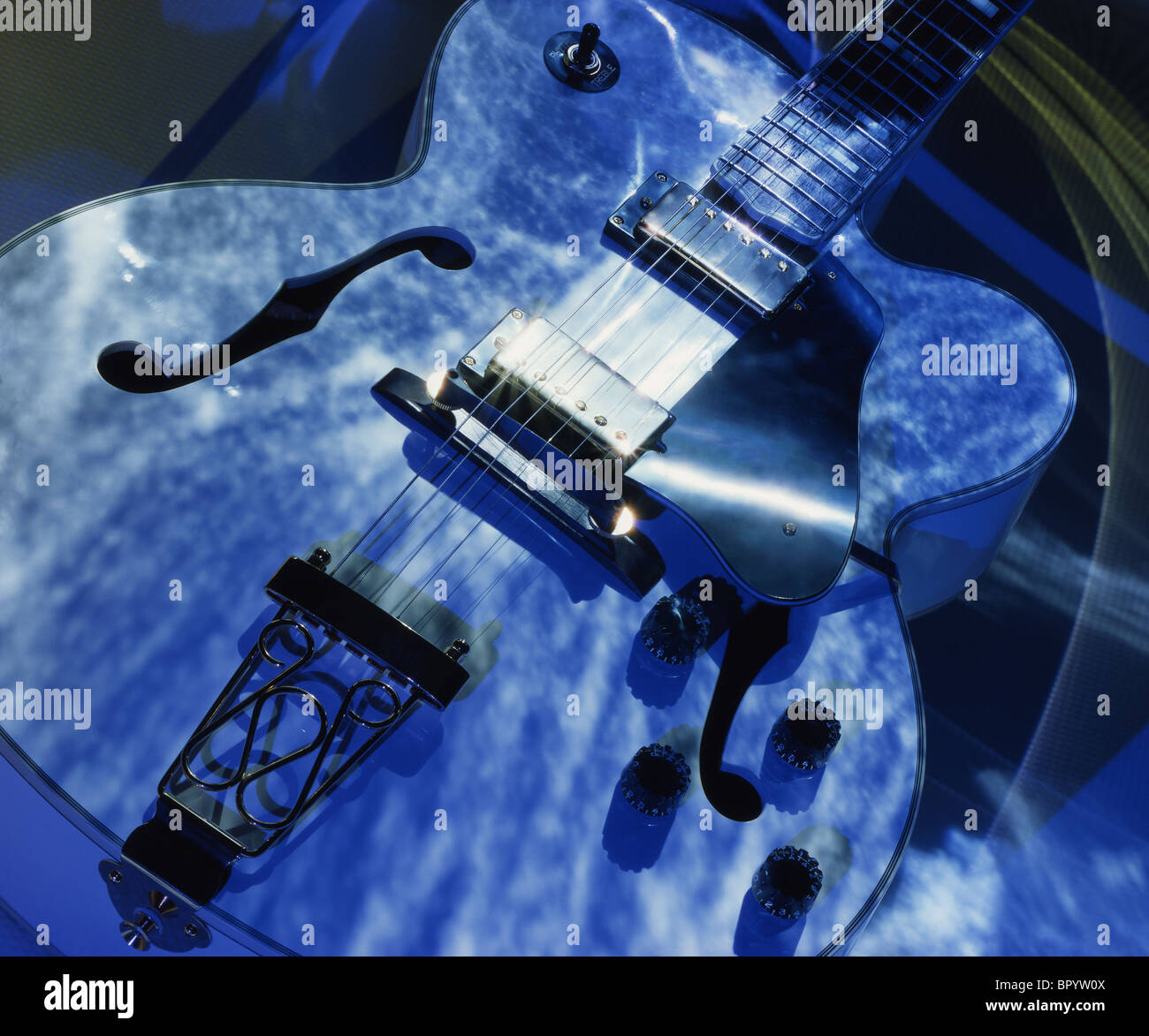 Blue Guitar,music,instrument de musique,guitare jazz Banque D'Images