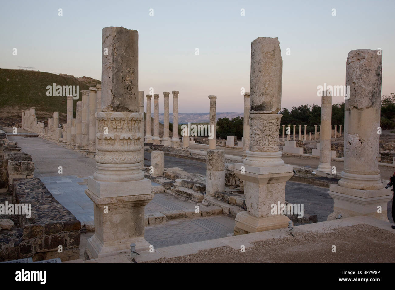 Photo de les ruines de la ville romaine de Beit Shean dans la vallée du Jourdain Banque D'Images