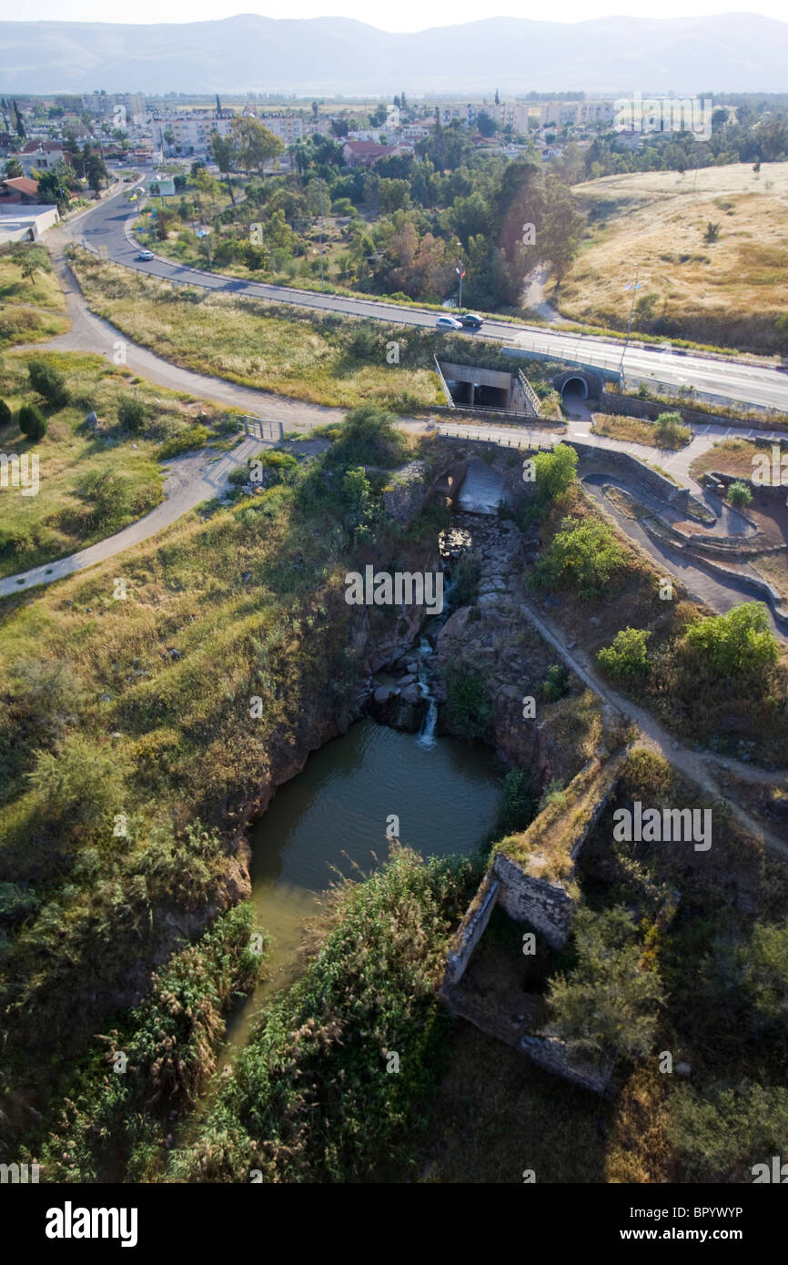 Photographie aérienne de Beit Shean dans la vallée du Jourdain Banque D'Images