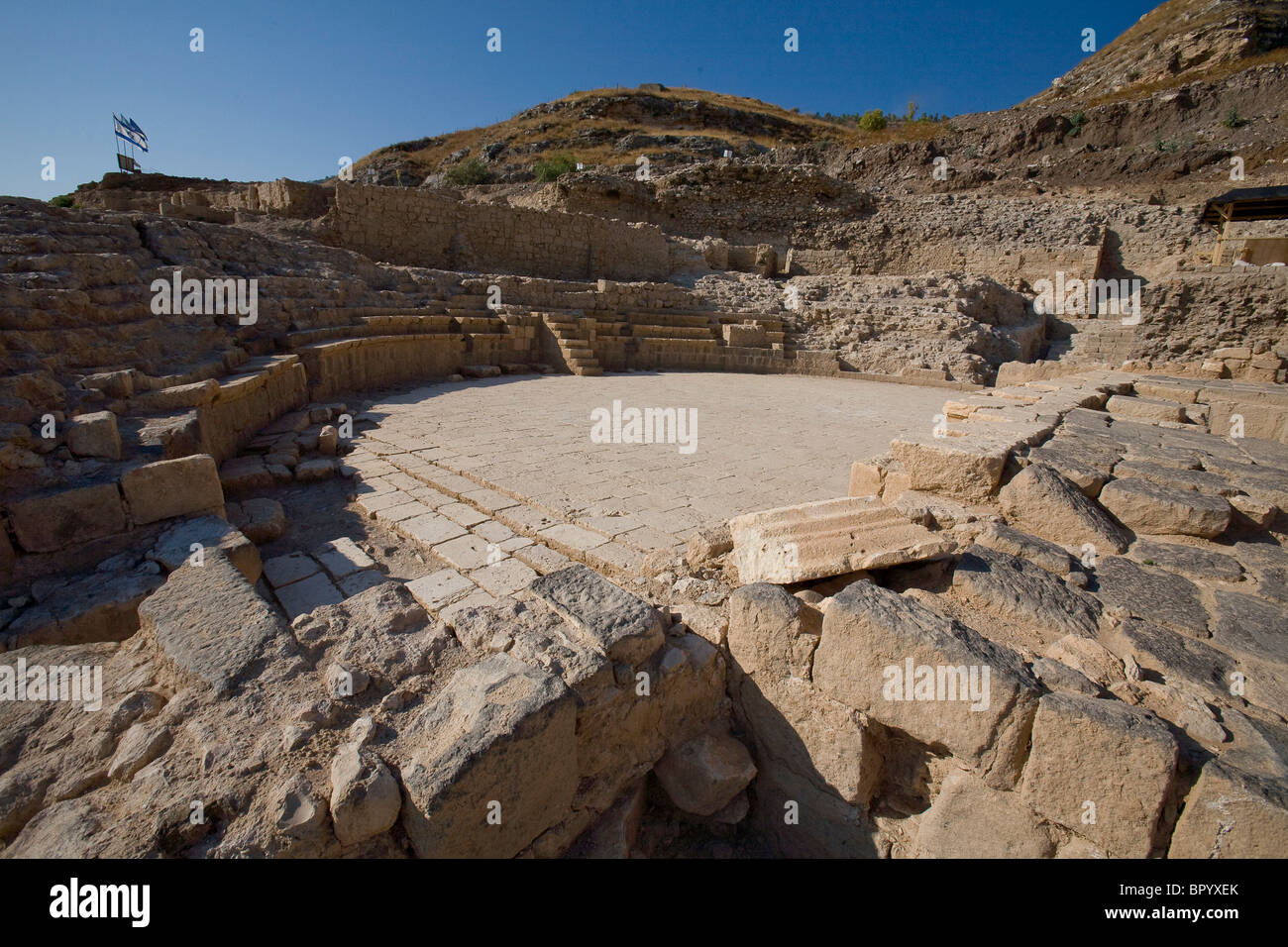 Photo de l'amphithéâtre romain de l'ancienne ville de Tibériade en Galilée Banque D'Images