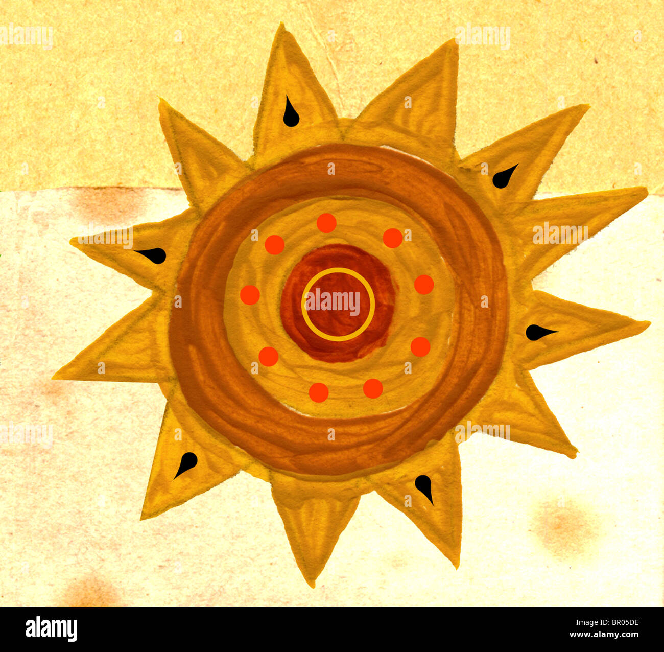 Une représentation graphique du soleil Banque D'Images