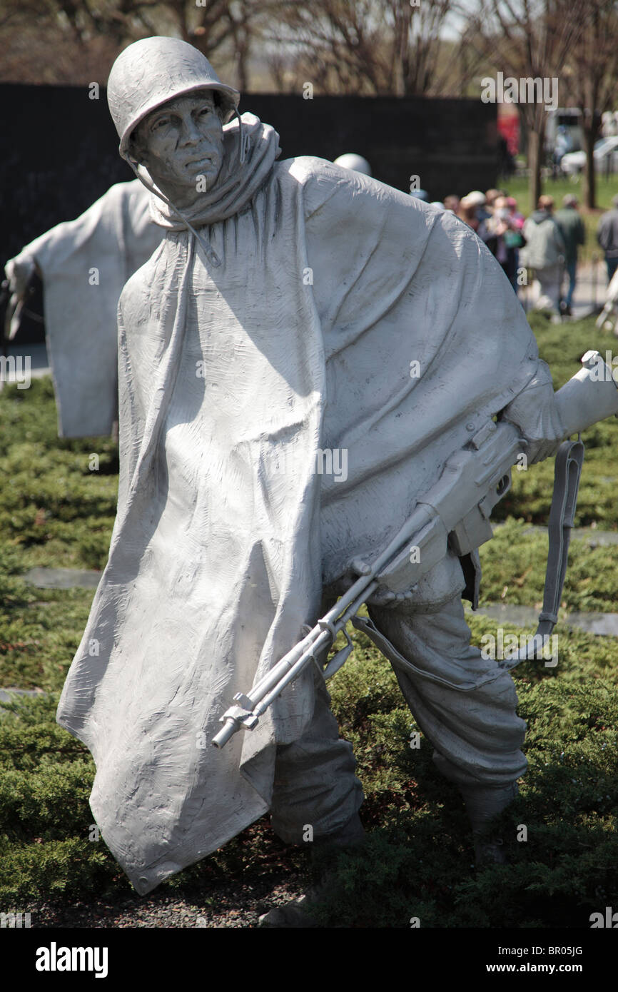 Soldat en Korean War Veterans Memorial Banque D'Images