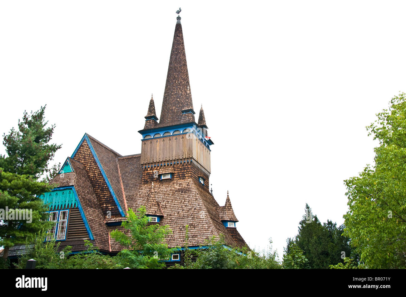 Église en bois de Miskolc side view Banque D'Images