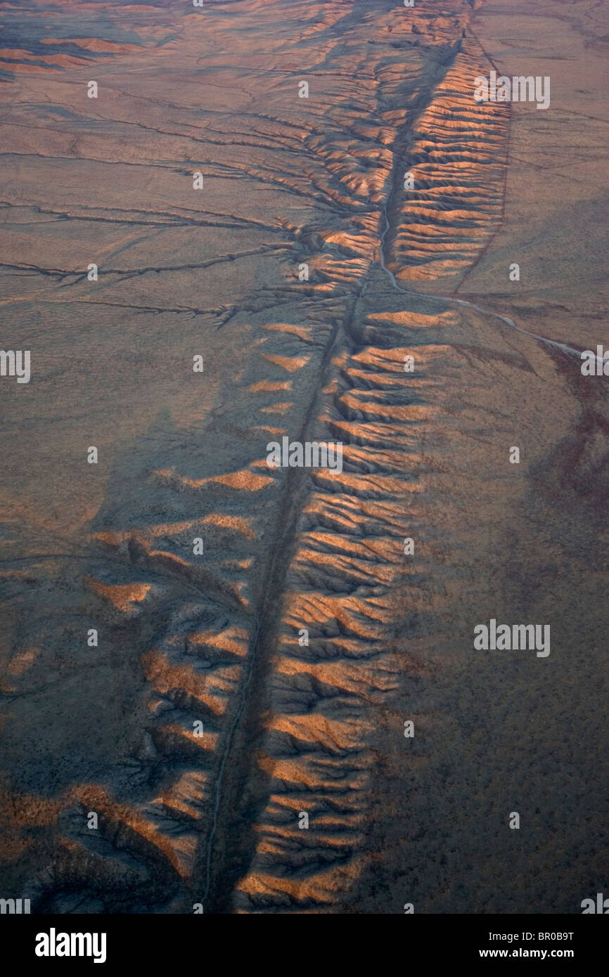 Vue aérienne de la San Andeas faute. Banque D'Images