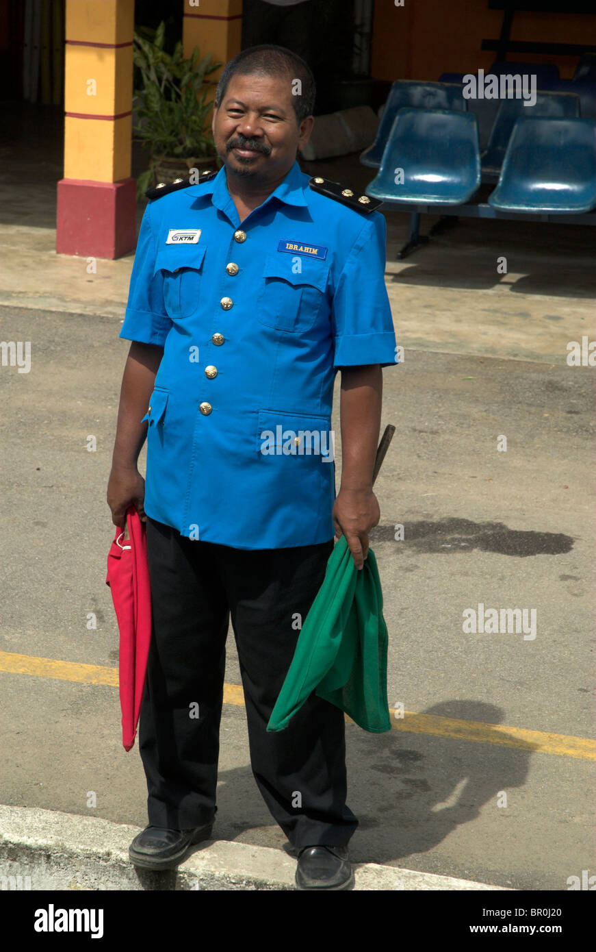 , Chef de gare de chemin de fer de la côte Est, la Malaisie Banque D'Images