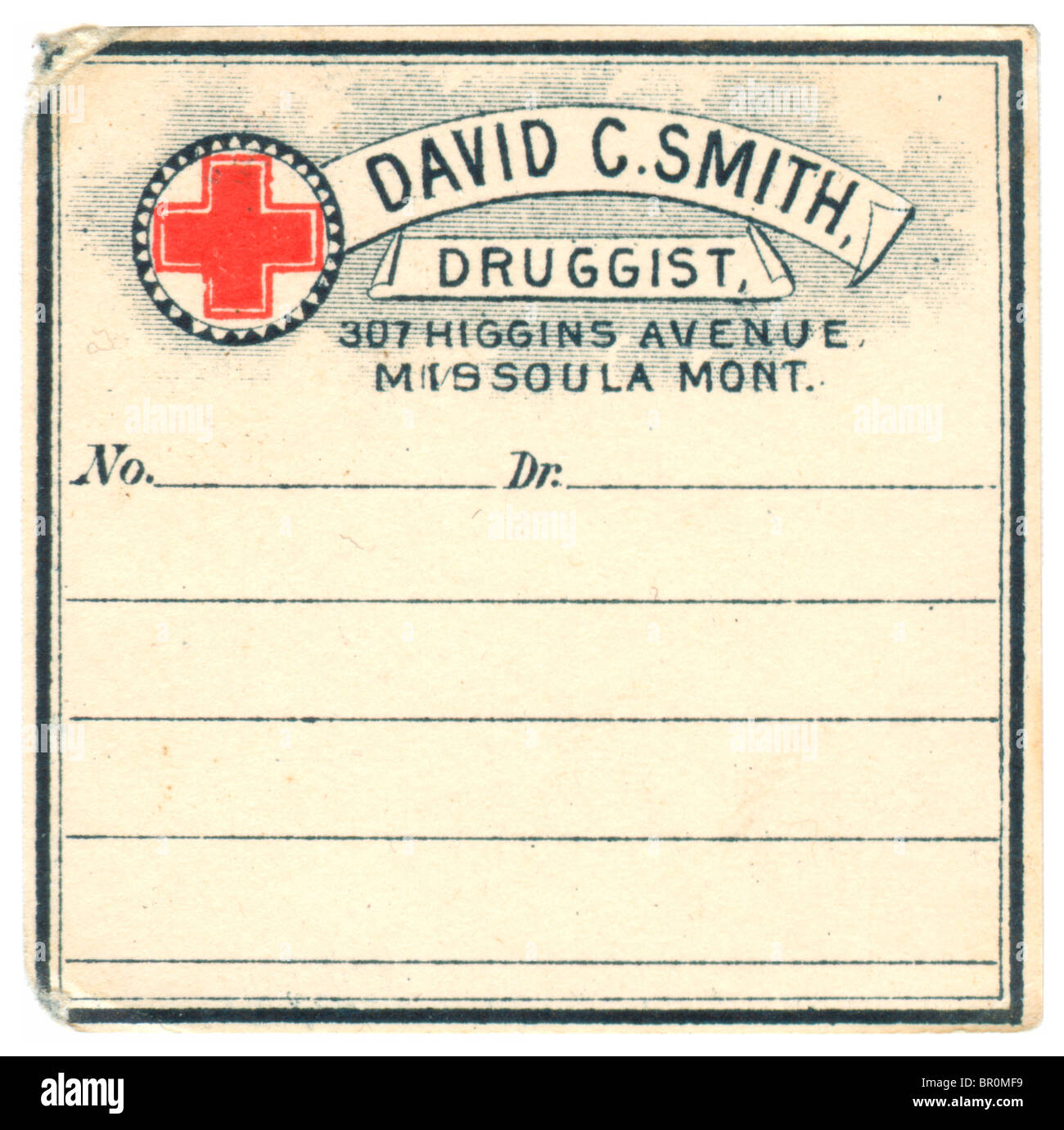 Une étiquette d'une médecine vintage drug store Banque D'Images