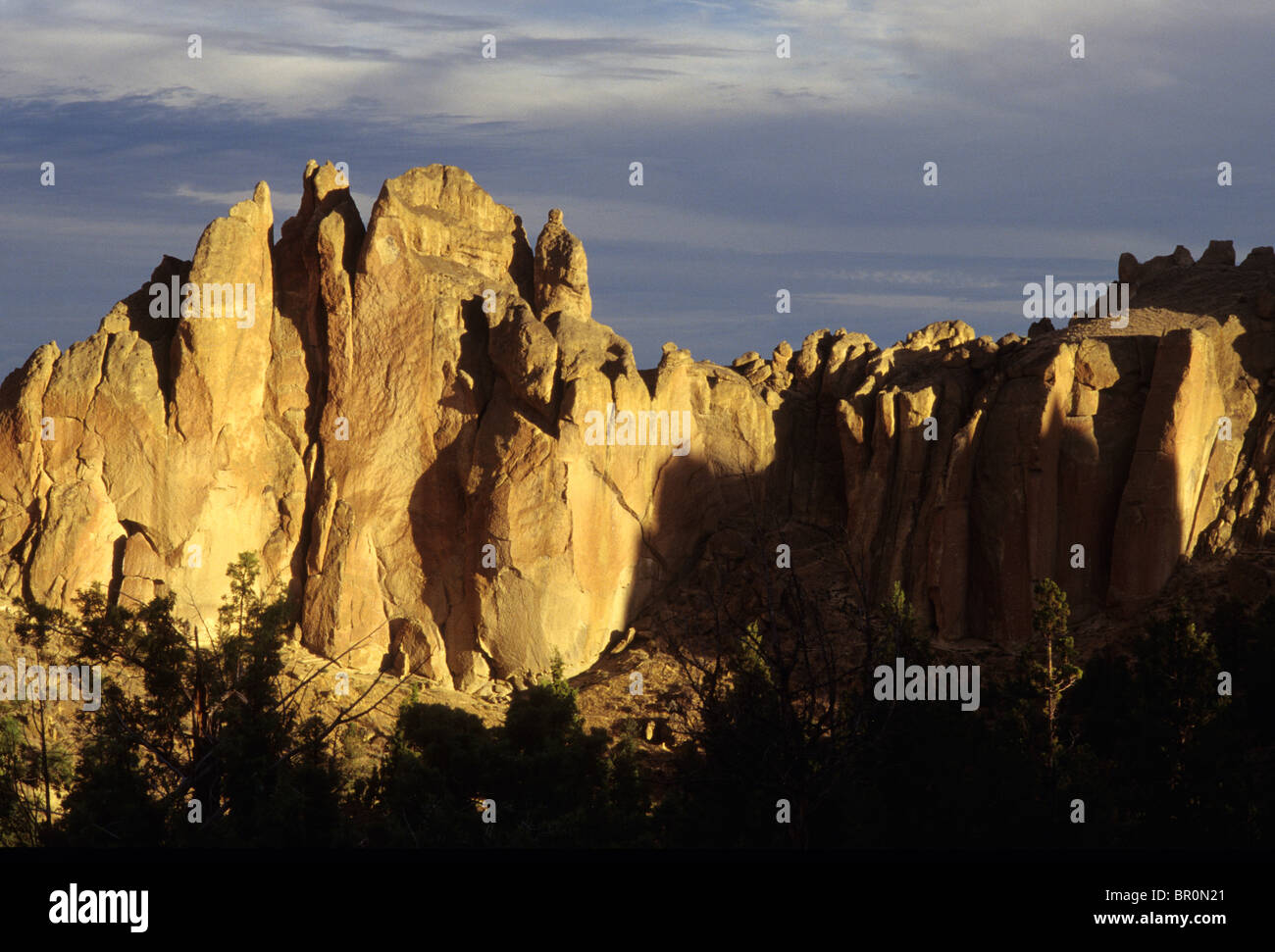 Frères chrétiens, mur à Smith Rock State Park, Oregon, USA Banque D'Images