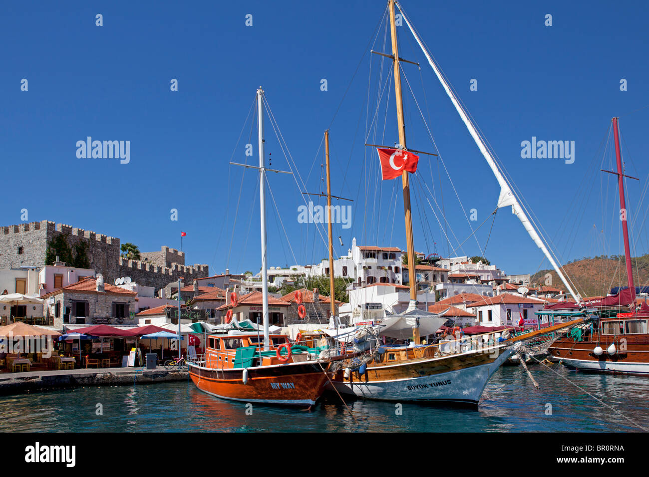 Port de Marmaris, Turquie, Mer Egée Turque Banque D'Images