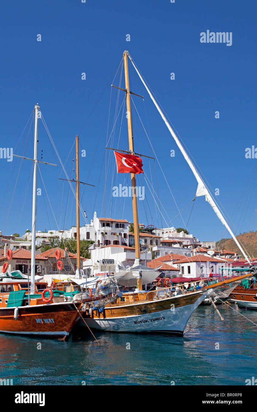 Port de Marmaris, Turquie, Mer Egée Turque Banque D'Images