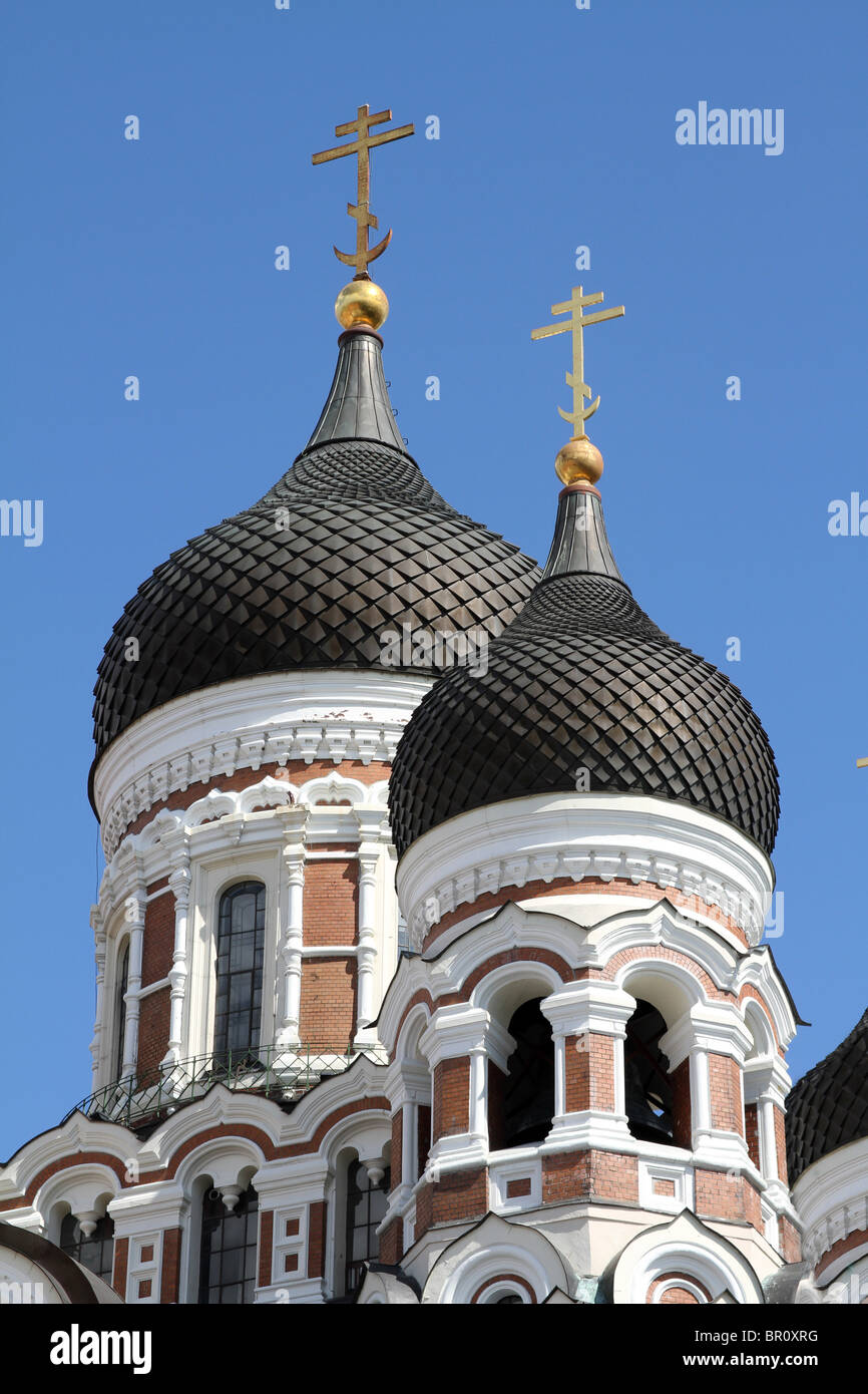 Dômes de la cathédrale Alexandre Nevsky à Tallinn, Estonie Banque D'Images