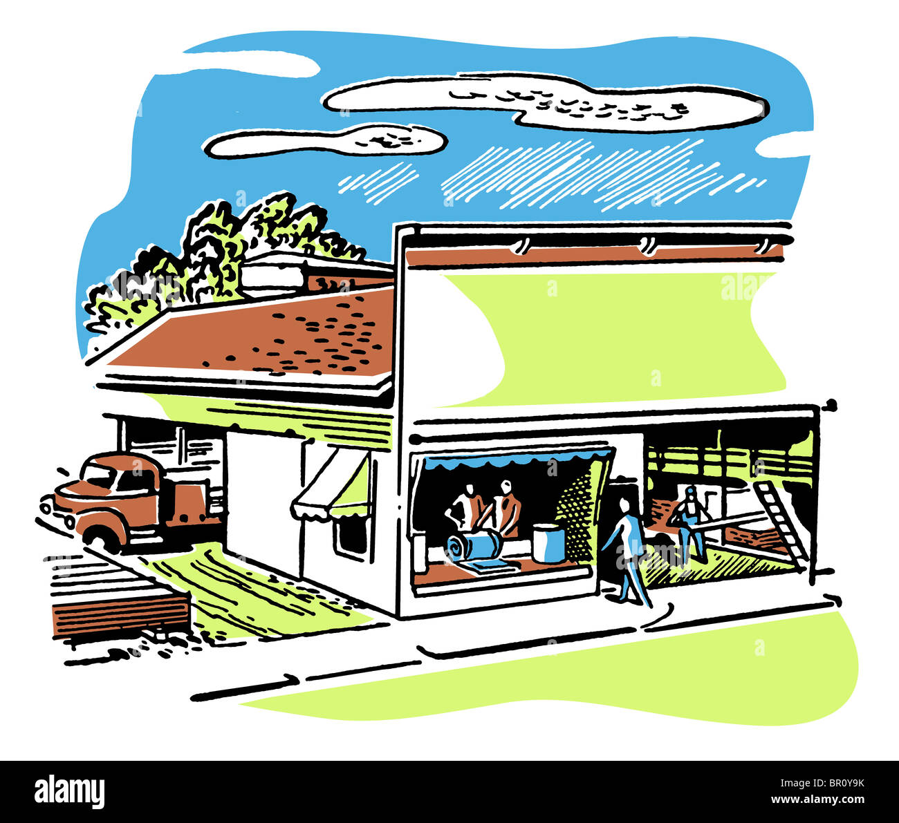 Une illustration d'une vitrine Banque D'Images