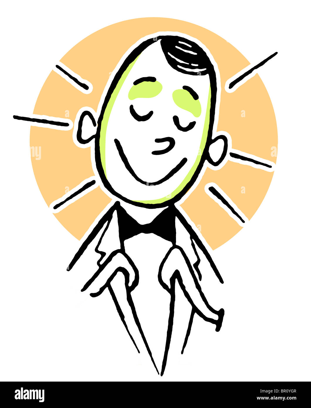 Un cartoon style dessin d'un avion à la greffier Banque D'Images