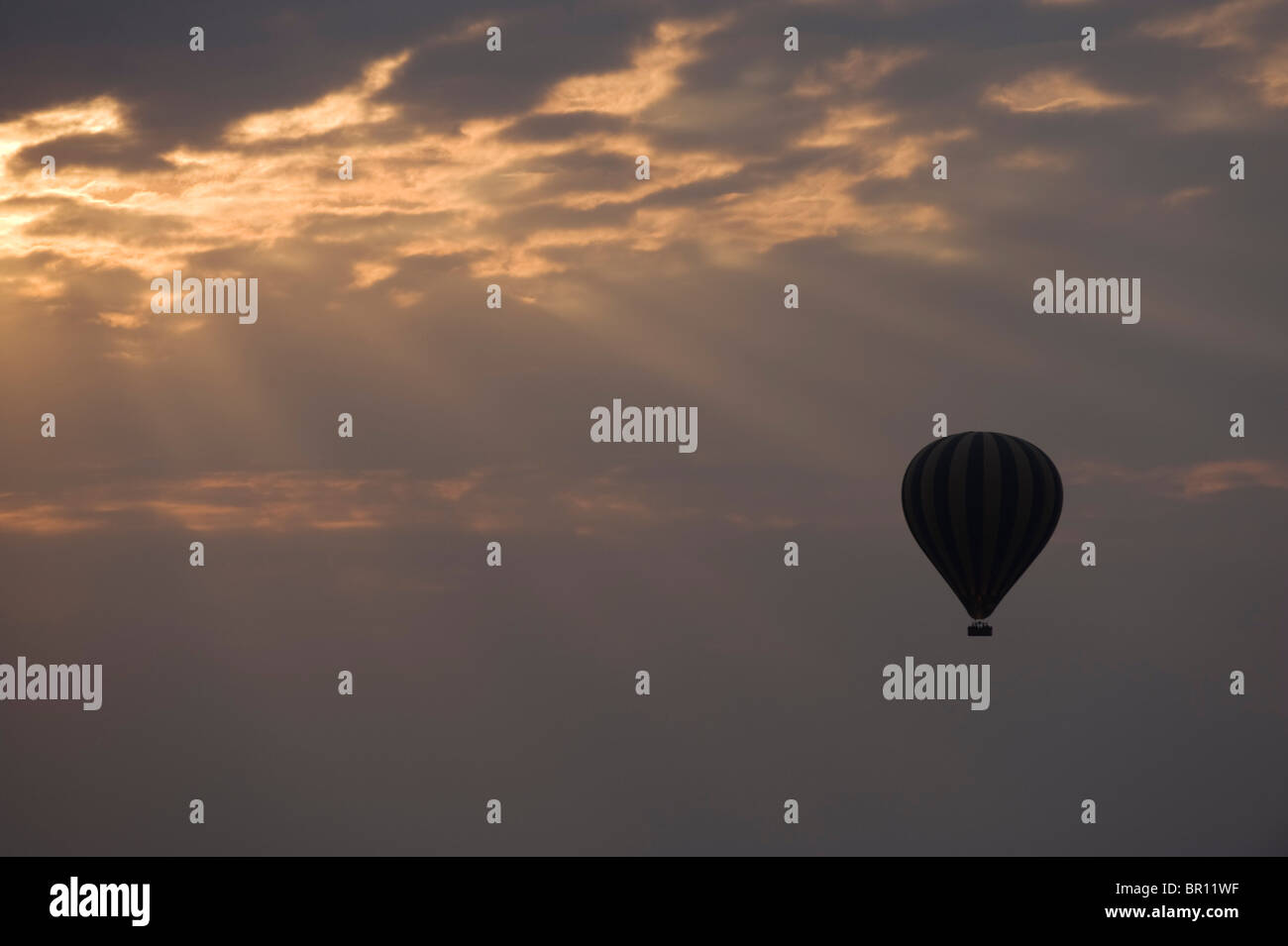 Balloon safari dans le Parc National du Serengeti, Tanzanie Banque D'Images