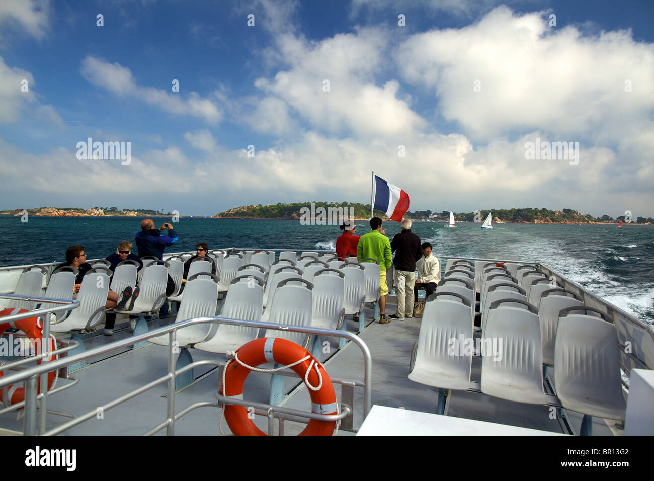 Ferry pour l'île de Bréhat île au large de la Bretagne en France Banque D'Images