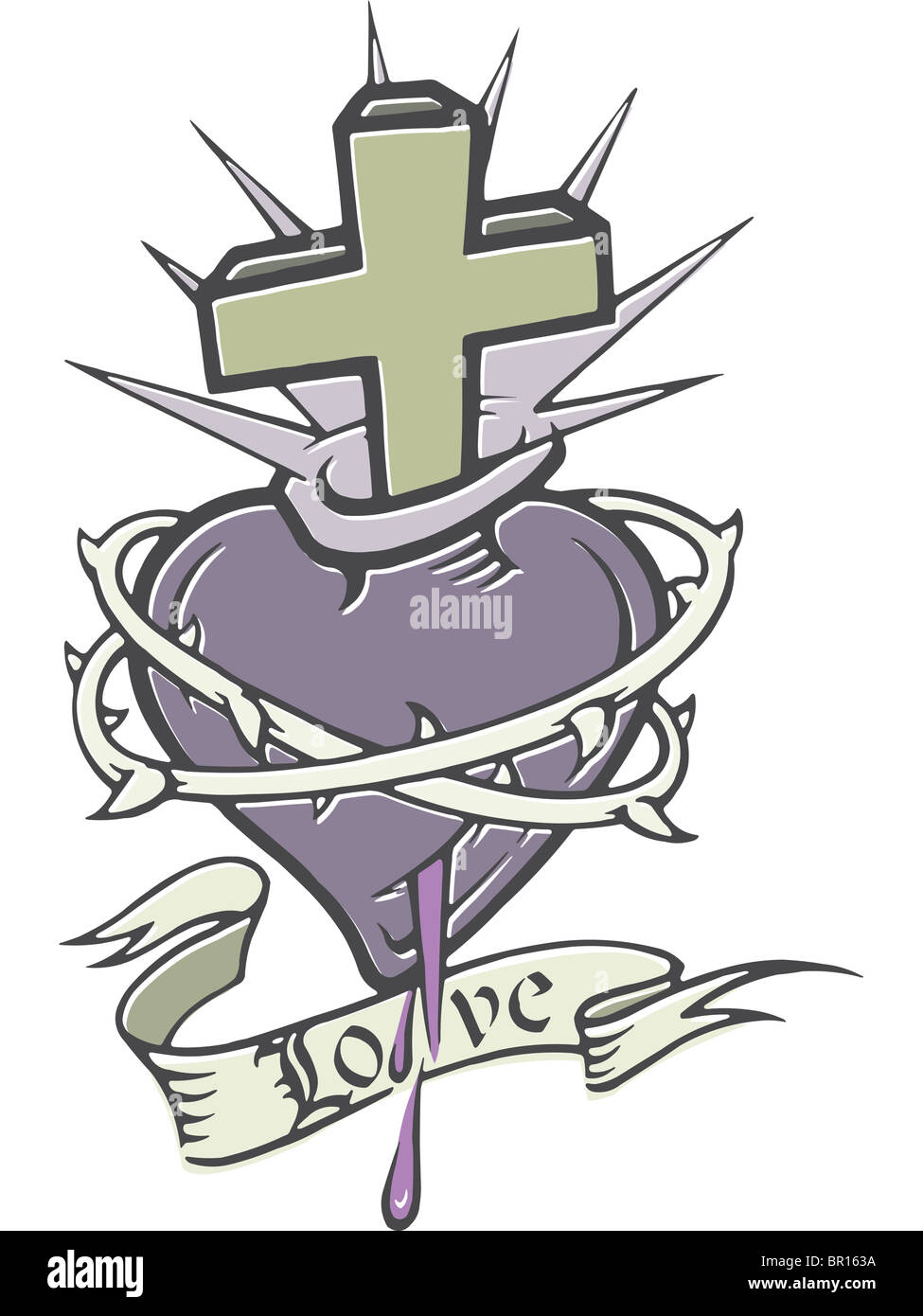 Un Pochoir D Epines De Cœur Qui Saigne Banque D Image Et Photos Alamy