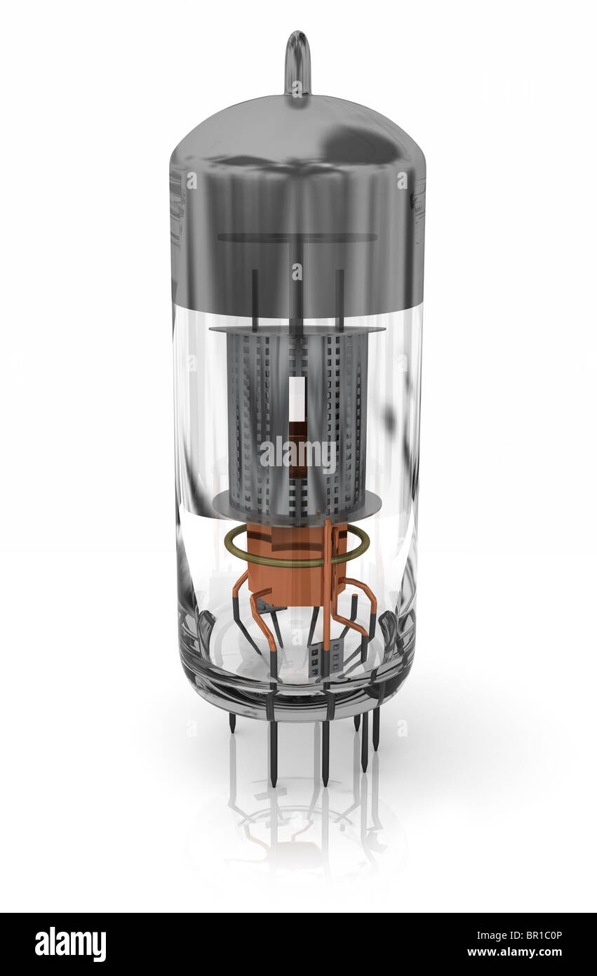 Un vieux style de radio ou de télévision. Isolated on white Banque D'Images