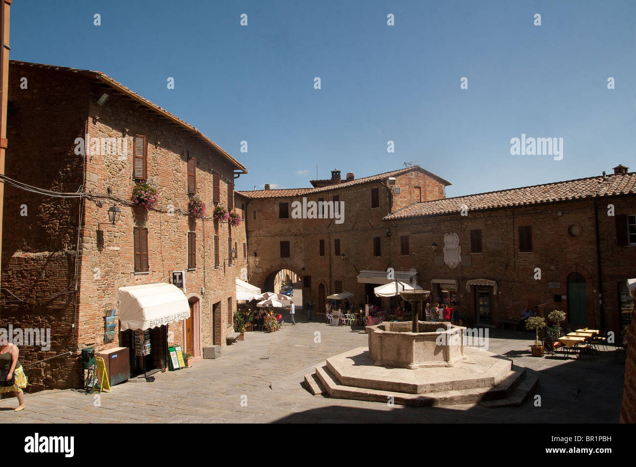Village d'ombrie Panicale près de Pérouse Italie Banque D'Images