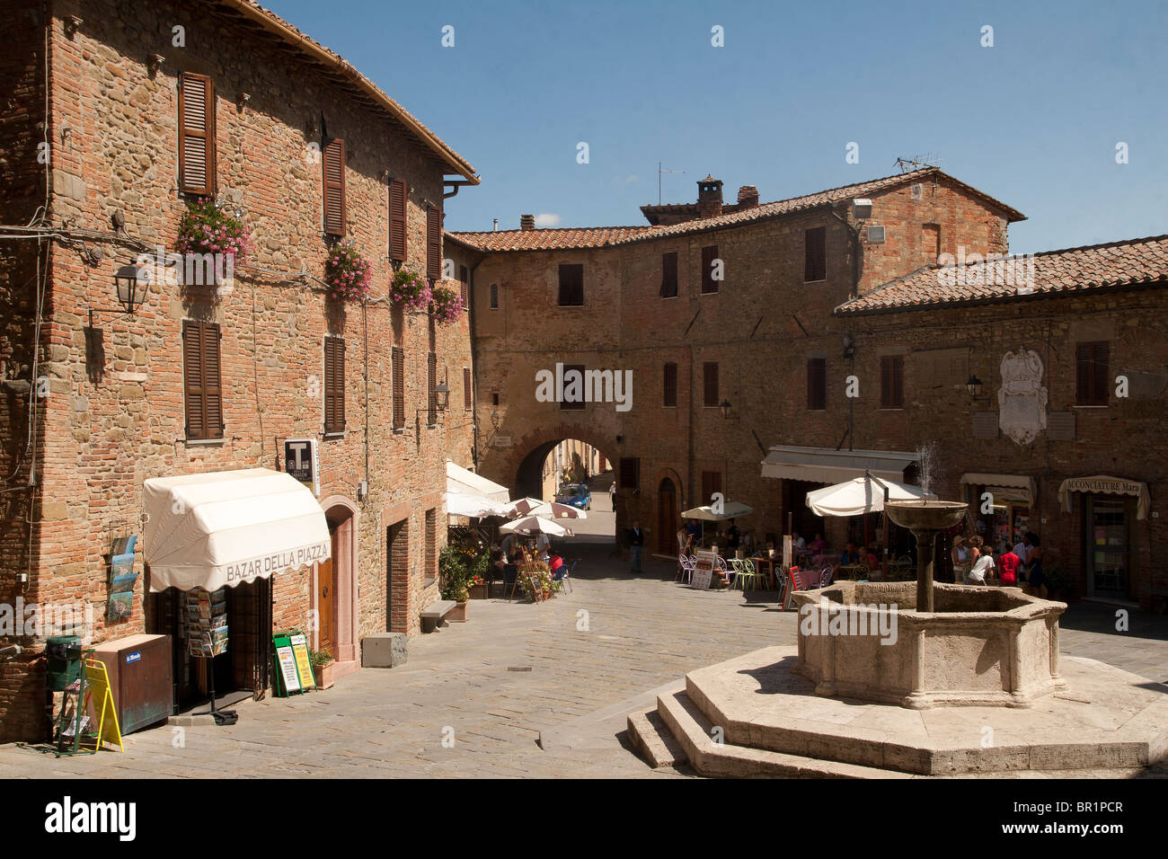 Village d'ombrie Panicale près de Pérouse Italie Banque D'Images