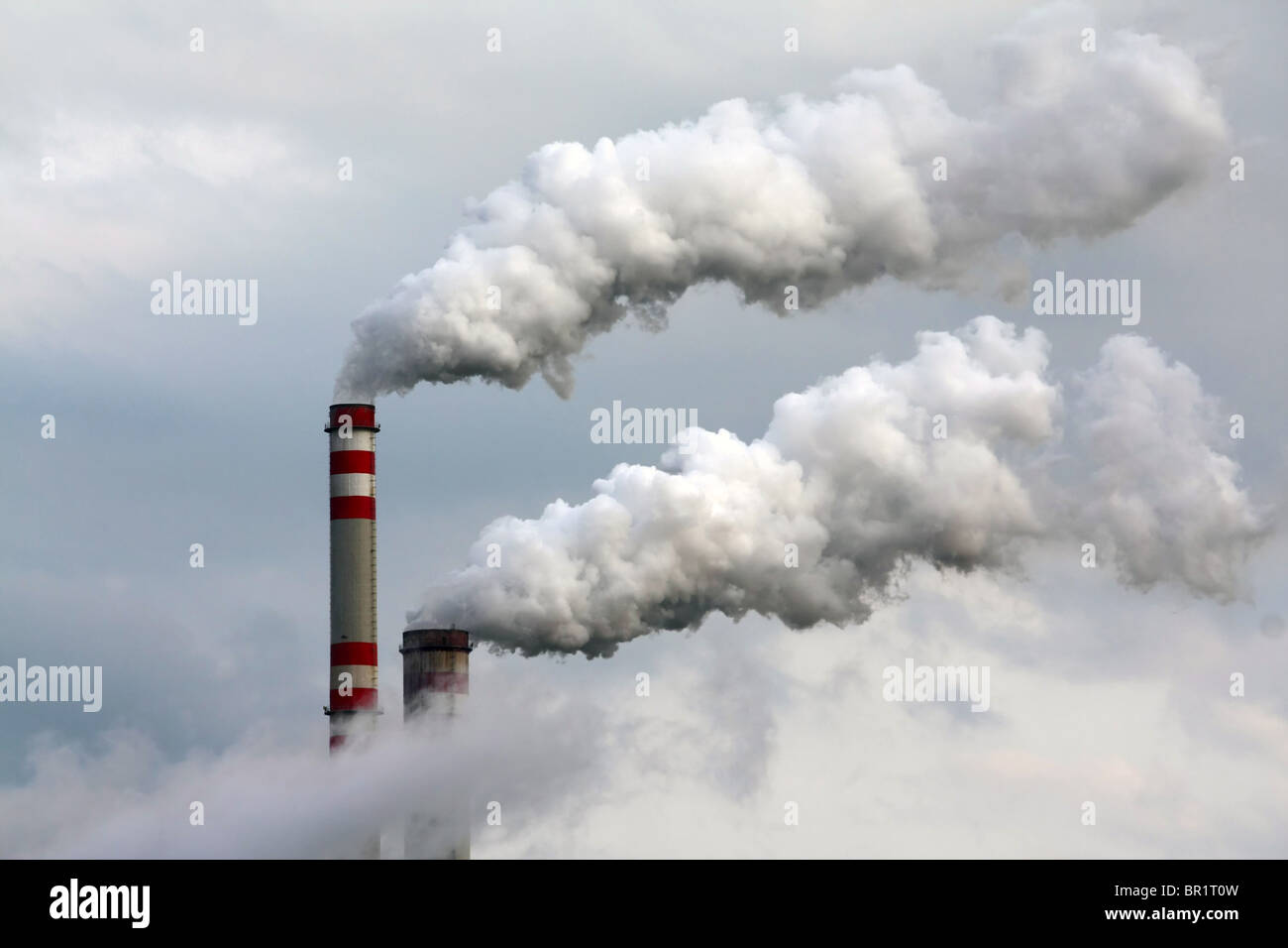 La pollution de l'air industriel Banque D'Images