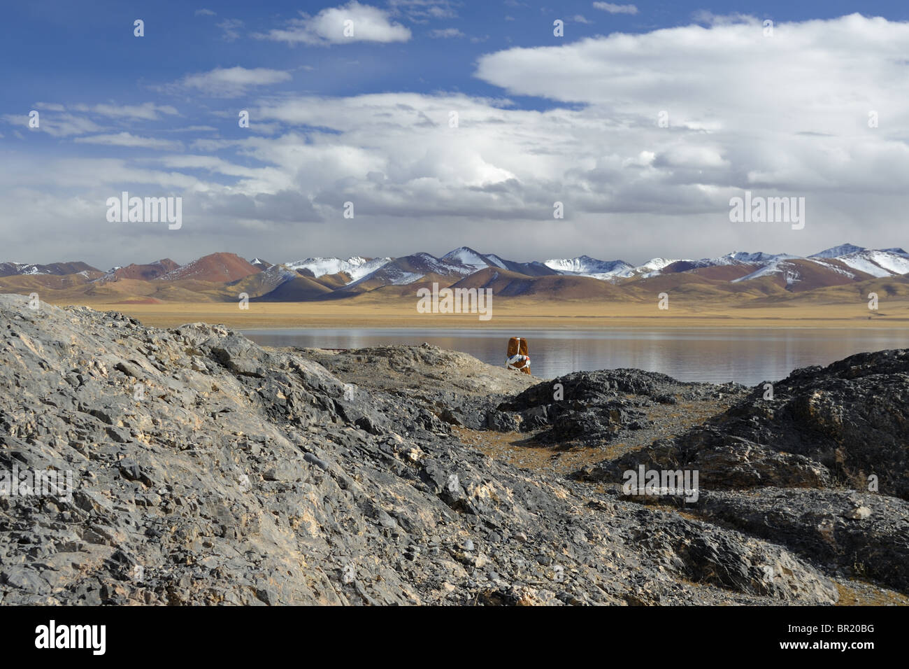 Le Lac Namtso céleste, le Tibet, la Chine. Banque D'Images