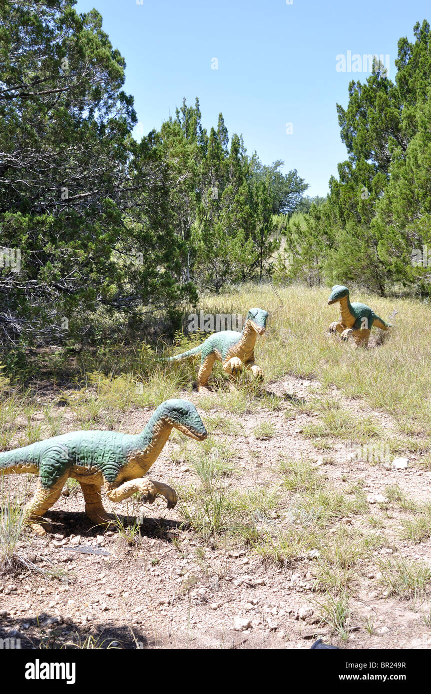 Coelophysis, Dinosaur World, Glen Rose, Texas, États-Unis Banque D'Images