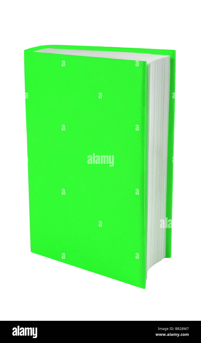 Livre blanc avec couvercle vert Banque D'Images