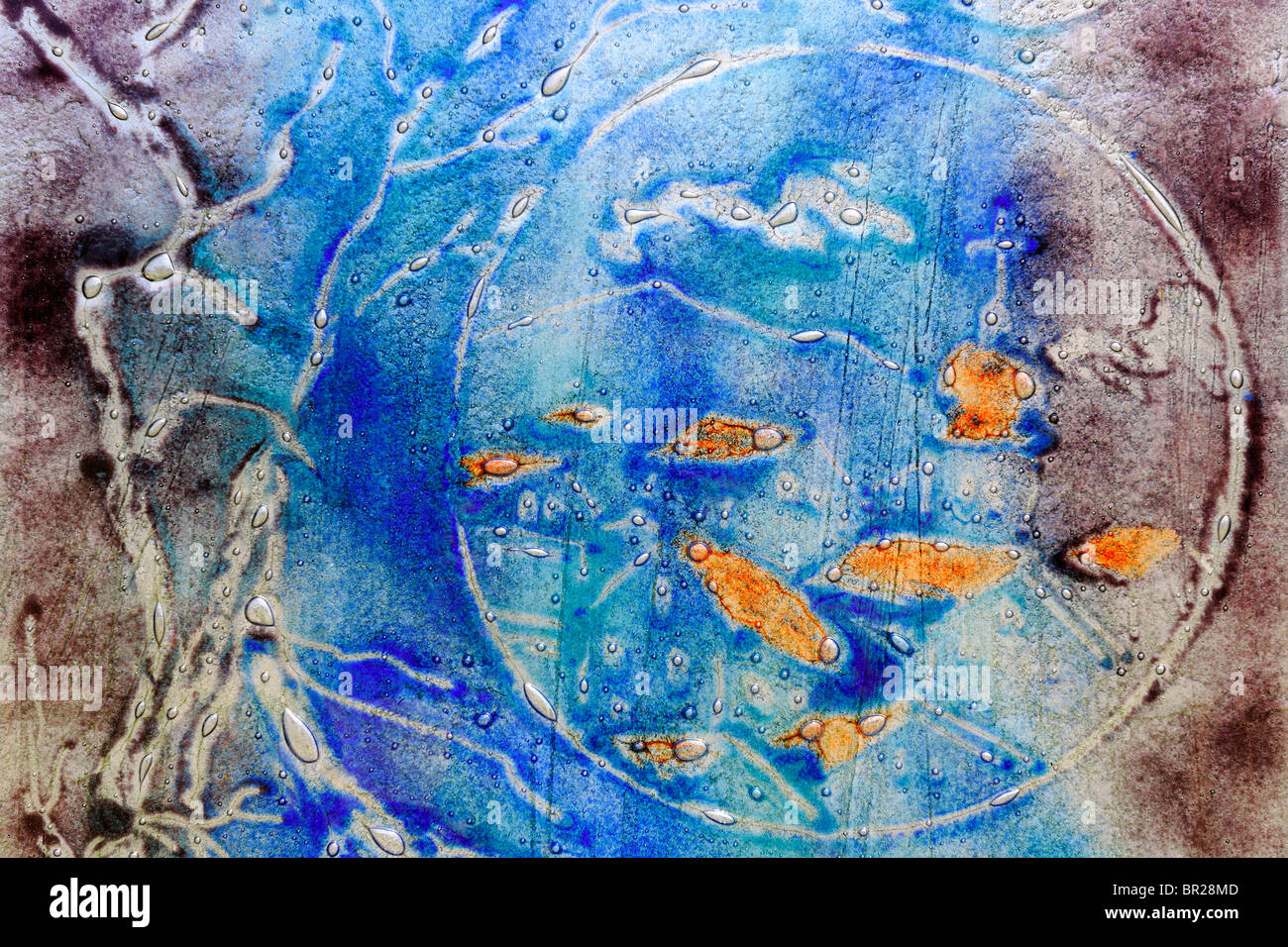 Vitraux de macro shot Banque D'Images