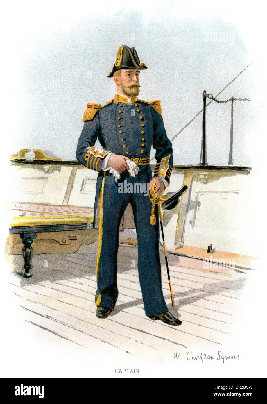 Un capitaine de la Marine royale britannique à partir de la fin de l'époque victorienne. Symons (99) Banque D'Images