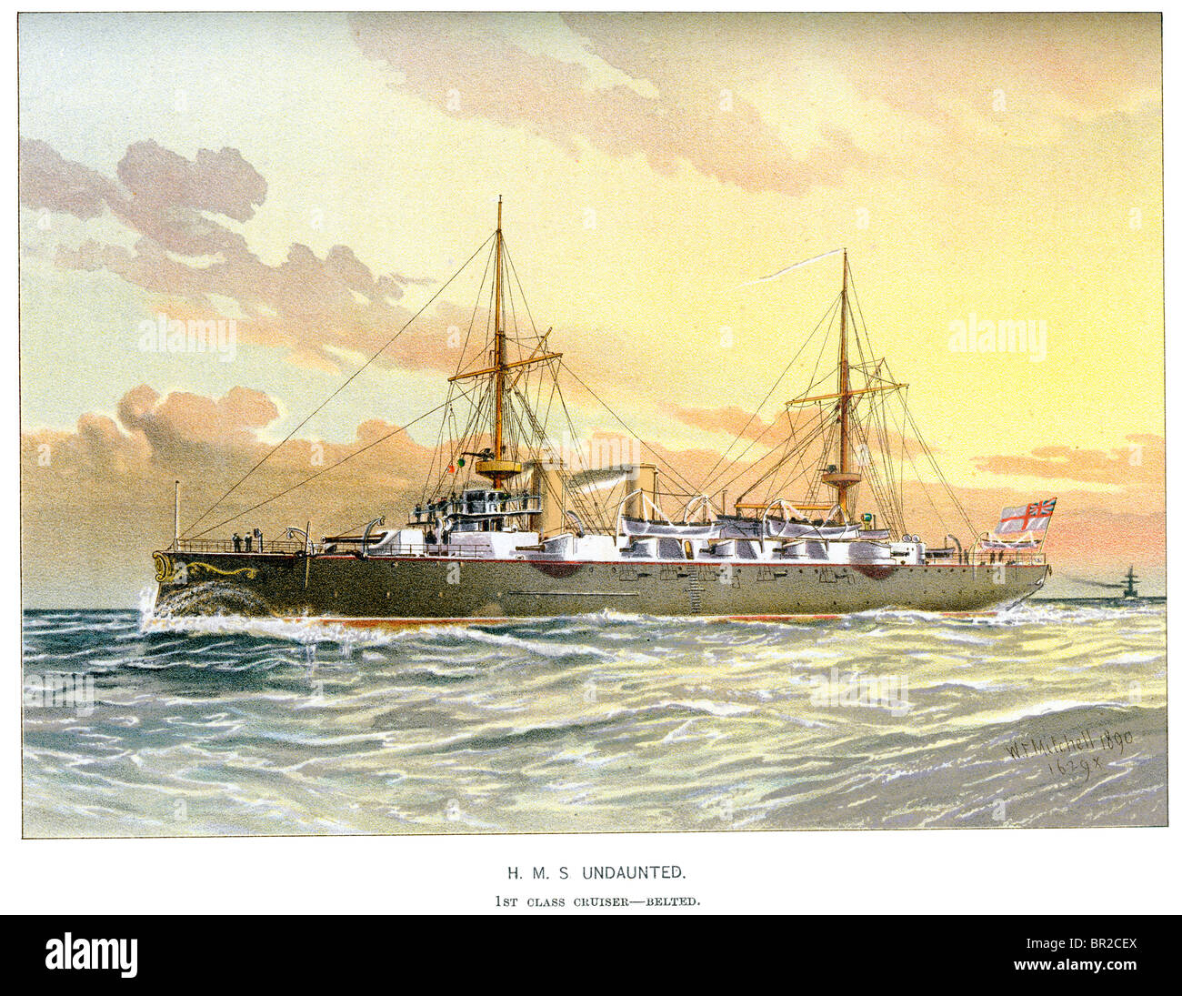 Un intrépide HMS cuirassés de la Royal Navy lancé en 1886 (Mitchell) 96 Banque D'Images