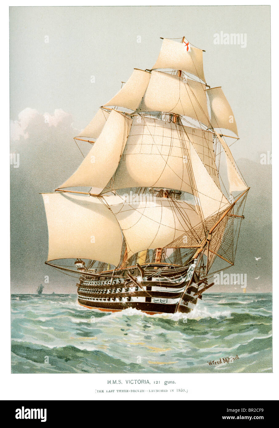 Le HMS Victoria a été le dernier en bois britannique des trois étages navire de la ligne. Banque D'Images