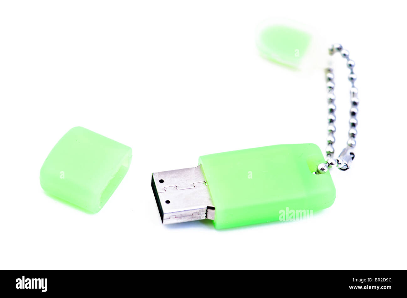 Lecteur flash USB sur blanc Banque D'Images