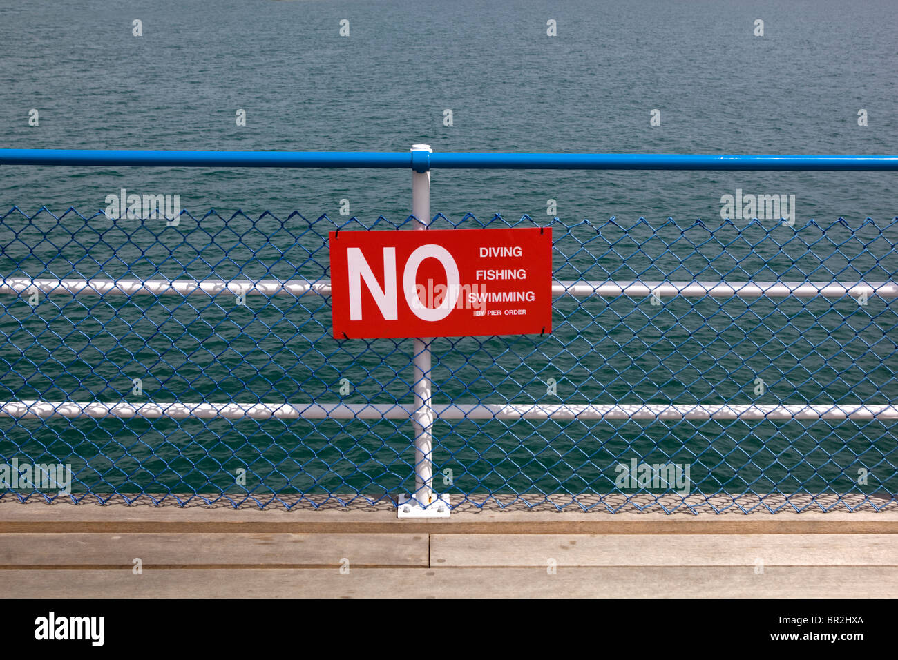 Aucun signe de plongée de l'île de Wight Sandown Pier UK Banque D'Images